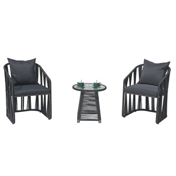 Modern black outdoor furniture grey rattan garden furniture metal garden furn...