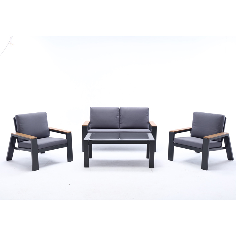 مجموعة أثاث الحديقة المكونة من 4 قطع من الألومنيوم