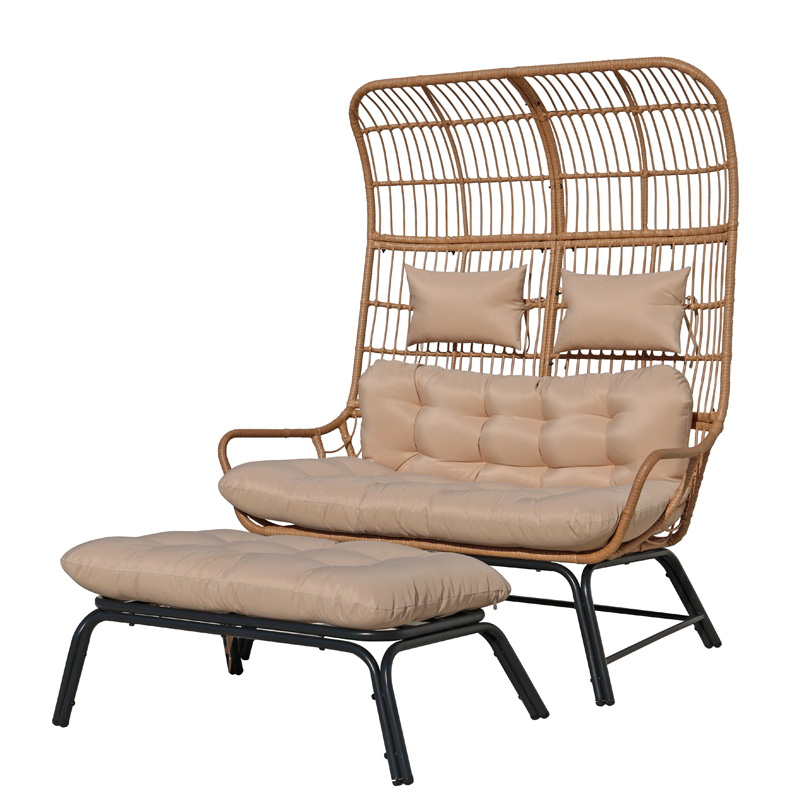 Meubles de jardin en métal, meubles de patio, chaise de jardin en panier, chaise double œuf